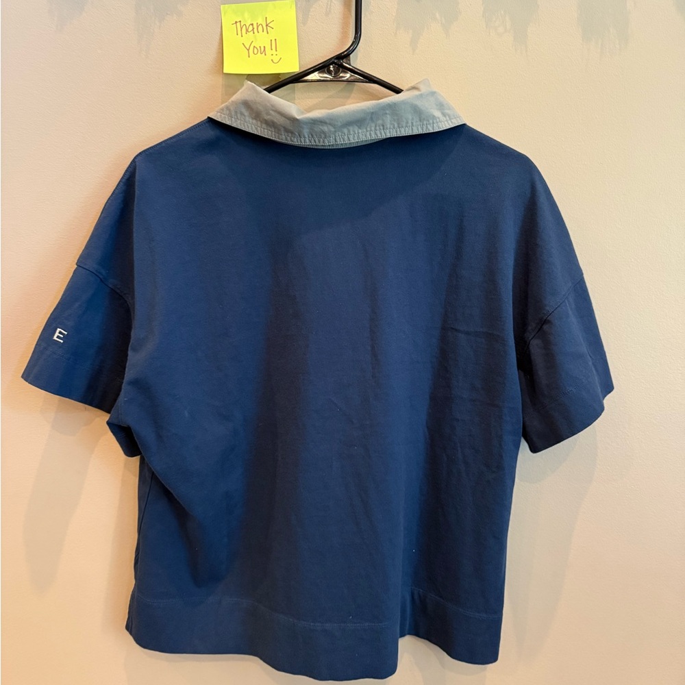 Everlane Blue Green Polo Shirt Short Sleeve Relaxed - Picture 7 of 7